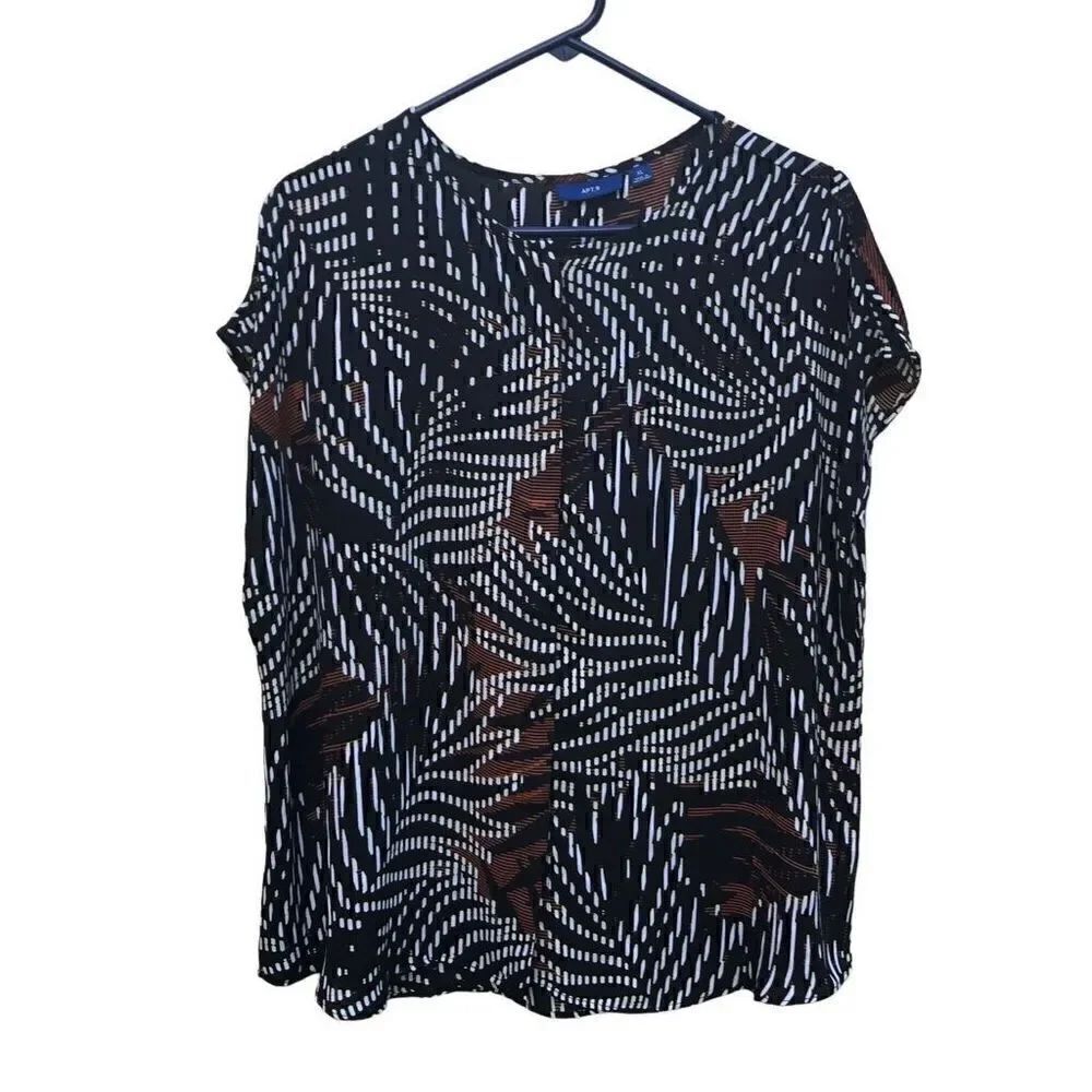 Apt 9 Size Extra Large (XL) Black and Brown Floral Blouse